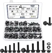 360 Pcs M6-1.0 M8-1.25 Flanged Hex Head Bolt Kit, Class 10.9 Alloy Steel, Black Zinc Plated, M6 X 12-30mm & M8 X 16-30mm, Mechanical Equipment, Automotive, Industrial & Construction Structures