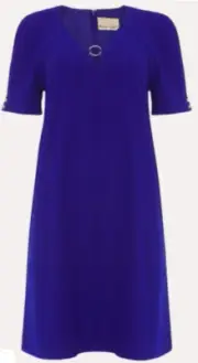 NEW PHASE EIGHT Women's Blue Short Swing Dress | Size 10 | RRP $225