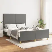 vidaXL Bed Frame without Mattress Dark Grey 137x187 cm Double Fabric