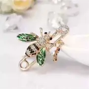2.00Ct Round Real Moissanite Honey Bee Charm Brooch Pin 14K Yellow Gold Plated