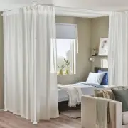 Room Divider, No Drilling Curtain Rods Wall Divider for Room Separation, 120”...
