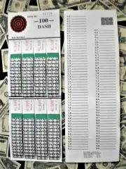 ( 1 Each ) * 100-DASH SURE TIP BOARD {0-0 / 9-9} SPORT SCORE Pull Tab Jar Ticket