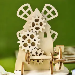 Ugears｜著色小風車｜木製模型 DIY 立體拼圖 烏克蘭 拼圖 組裝模型 3D拼圖 益智玩具 兒童益智 塗色玩具