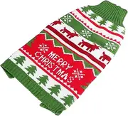 BESPORTBLE Warm Dog Sweater Christmas Theme Elk Pattern Knitted Dog Coat Pet Winter Garment XXL