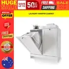 White Laundry Hamper Cabinet Storage Solution Shelf Washing Clothes Sorter NEW