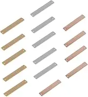 DIY Jewelry Fun 15pcs Stainless Steel Necklace Tags Stamping Bar Charm Pendants Blank Bar Charms