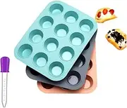 Naisfei 3 Pack 12 Cups Silicone Muffin Pan,Silicone Muffin Pans Nonstick,Nonstick Regular Silicone Cupcake Pan, for Egg Muffin, Cupcake, Tart, Bread