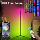 LED RGB Floor Lamp Light Corner Stand Dimmable Streaming Gaming Room Remote APP