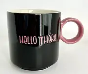 Tabitha Brown Target 16oz Hello There Stoneware Coffee Cup Mug Pink And Black