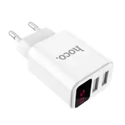C51A Dual USB EU Plug Wall Smart USB Charger for Samsung Xiaomi Huawei WHITE COLOR