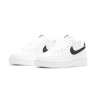 【NIKE 耐吉】Air Force 1 大童 黑白色 荔枝皮 經典 穿搭 低筒 AF1 運動 休閒鞋 CT3839-100