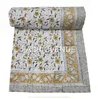 Kantha Quilt Indian Hand Block Print Bedspreads Blanket Cotton Coverlet Beddings