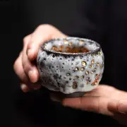 Ceramic Gilt Shino Tea Cup Natural Handmade Heat Resistant Kung Fu Tea Bowl
