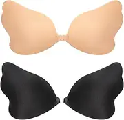 [Gotoly] Invisible Adhesive Strapless Bra for Women Reusable Backless Push Up Sticky Bra for Everyday Wearing, Party, Wedding