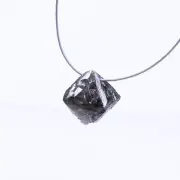 2.29 Cts Natural Gray Rough Raw Octahedron Shape Drilled Diamond Crystals V39
