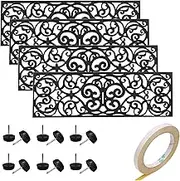 Rubber Stair Treads - Included Stay-on Kit - Skid Resistant, Butterfly Stair Traction Tread Mats, Outdoor Non-Slip Step Mat- Set of 4, 30 x 10 Inches