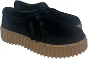 [Clarks] Black Leather Lace-Up Shoes with Rubber Sole - Lace Ups