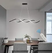 GEADI Chandelier Light, Modern Dimmable LED Pendant Lights,Adjustable Height Hanging Light Fixture for Dining Room Kitchen Island Living Room (40W)