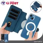 Detachable Leather Magnetic Flip Wallet Case For iPhone 16 Pro 15 14 13 12 11
