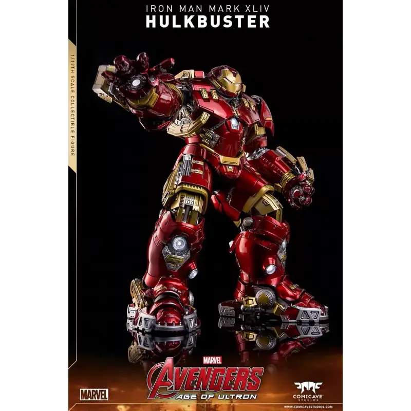 Comicave 1/12 75%合金含込 アイアンマンマーク7 可動フィギュアーツ　キーワード：figma/s.h.figuarts 黒と金のアイアンマン・マーク7が輝いている ─ 合金、光沢、重厚感