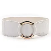 Women Elastic Belt Dress Stretchy Wide Waist Vintage Thick Cinch Pu Leather 1pcswhite white
