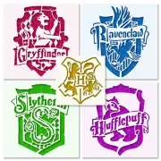 Harry Potter Hogwarts 5 stencils - Gryffindor Ravenclaw Slytherin Hufflepuff