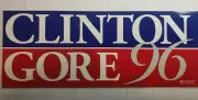 Clinton Gore '96 Bumper Sticker Original Old Stock!