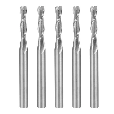 5PCS 1/8" Shank 2.5mm x 12mm Carbide Flat Nose End Mill Cutter CNC Router Bit