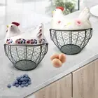 Chicken Egg Basket, Black, Wire Egg Collecting Basket, Black Metal Mesh Wire Egg