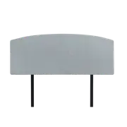 Linen Fabric Queen Bed Curved Headboard Bedhead - Stone Grey