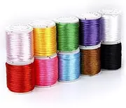 10 Rolls of 2mm Chinese Knotting Cord Nylon Macrame Thread Cord Beading String for Macrame Friendship Bracelet Making Random Color