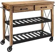 Crosley Furniture Roots Rack Industrial Rolling Kitchen Cart - Natural