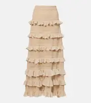 [Zimmermann] Zimmermann Illuminate ruffled tiered maxi skirt AU 14 gold