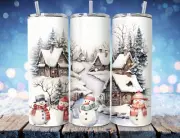 20 Oz. Country Home Snowmen Tumbler