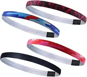 [JOINPAYA] 4pcs Non Slip Sports Hairbands Sweat Absorbent Yoga Headbands for Women Elastic and Breathable Headbands for Running Cycling and Exercise
