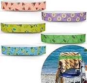 Bagentry Towel Bands 5-Pack, No Snapping Windproof Towel Straps, Rubber Towel Band Chair Clips, Towel Holder for Lounge Beach, Pool& Cruise Ship Chairs