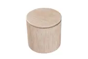 Raimon Furniture Cameo Faux MarbleWooden Frame Round Modern End Lamp Side Table Travertine