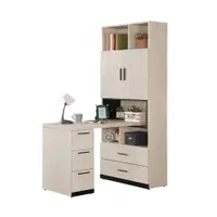 在飛比找PChome24h購物優惠-Bernice-德爾4尺L型書櫃+工作書桌組合(E款-2.7