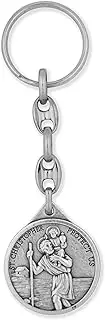 Venerare Durable Catholic Key Chain with Saint Medal Fob Medium Saint Christopher/Miraculous Medal
