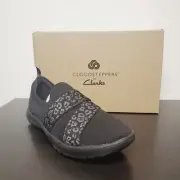 Clarks Cloudsteppers Washable Knit Slip-Ons, Adella Stride in Black, Choose Size