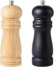 Manual Pepper Grinder Oak Wooden Pepper Mill Seasoning Bottle Spice Jar Set Retro Spice Grinding Bottle Pepper Grinder