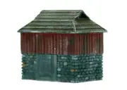 Stone and Wood Small Shed Built up and weathered HO scale Model 1/87 scale