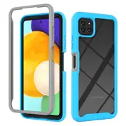 MCC Shockproof Bumper Case Samsung Galaxy A22 5G Clear Back Cover A226 [Sky Blue]