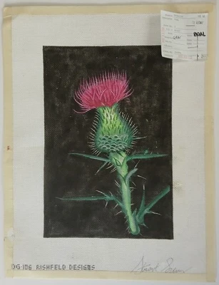 Rishfeld Designs Thistle Stuart Green Hand Painted Needlepoint Canvas **READ**