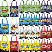 Photect 24 Pcs Hero Party Favor Bags Hero Theme Birthday Party Decorations Non-Woven Reusable Gift Tote Bag for Treat Goodie Gift Favors 7.9 x 9.8 in Bat Turtle Themed Birthday Baby Shower Supplies