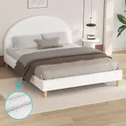 ALFORDSON Bed Frame Arched Base White Double
