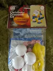 Vintage Holiday Christmas Ornament Kit Clown Face 3477 Sequins Beads Craft