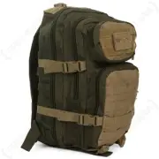 Green and Coyote MOLLE Assault Pack - Regular Army Backpack Rucksack Bag 20L