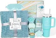 Happy Birthday Gifts for Women Friendship, Birthday Gift Basket for Women Mom Sister Best Friend Her Wife Girlfriend Daughter Aunt Coworker Boss, Unique Bath Sets Self Care Relaxing Spa Gift Baskets