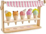 Tender Leaf Toys Scoops & Smiles - Wooden Ice Cream Stand Toy for Children